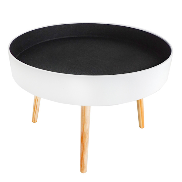 Runt soffbord med förvaring, 60 cm