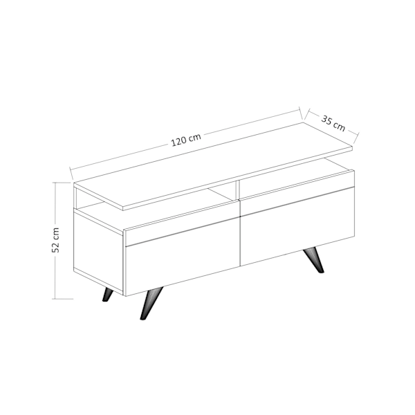 TV-taso Berlin 120 - valkoinen