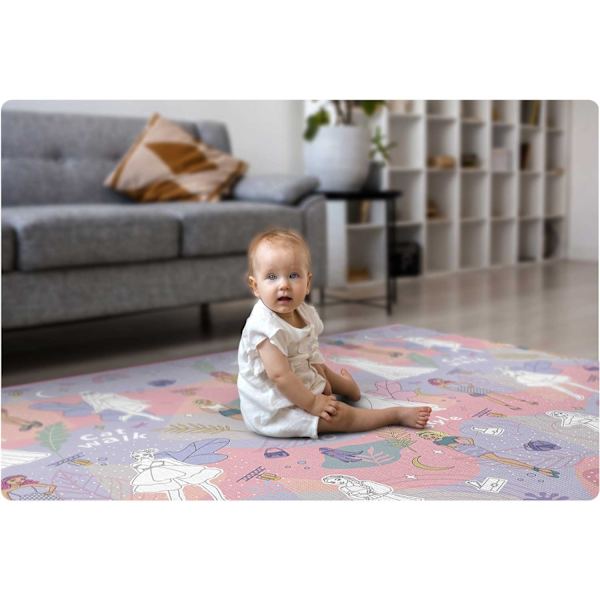 Färgglad Skumlekmatta, Ihoprullbar – 200 x 120 x 0,3 cm, Ricokids RK-343