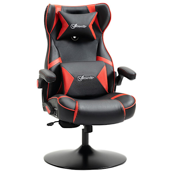 Spelstol Gungfunktion, Höjdjusterbar, Ergonomisk, Högtalare, Svank-/Nackstöd, Konstläder