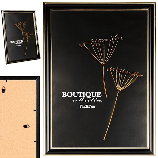 Sort guld fotoramme 21x29,7 cm