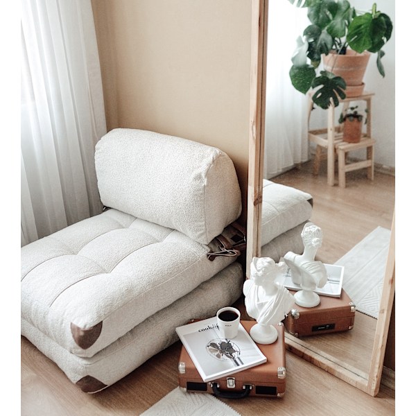1-sædet sovesofa Fold Teddy - Creme