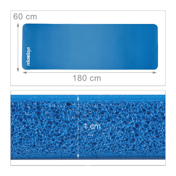 Yogamåtte 1 cm tyk ensfarvet