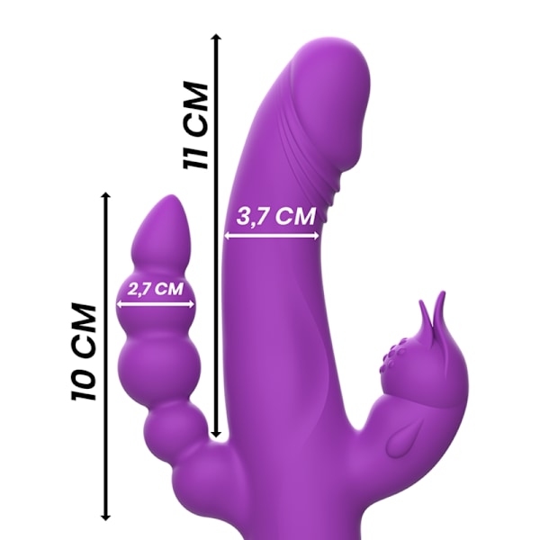 Intense - Casanova Rabbit Silikone Vibrator Triple Motor Purple