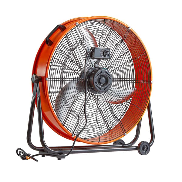 24-tommer industriel tromleventilator, 3 hastigheder 8700 CFM, 360 hældning