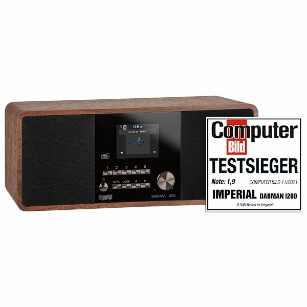 DABMAN i200 Multifunktionel stereoradio DAB+/FM/internet i trælook