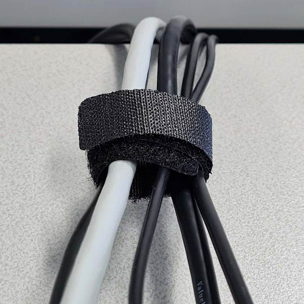 Kabel Management | Hook og Loop | Låst | 6 stk. | Nylon | Sort