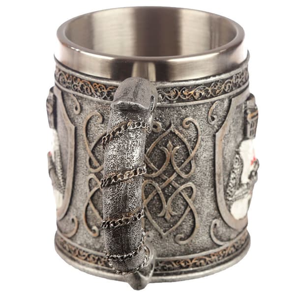 Crusader Knight Tankard - Rustfrit stål, 16 oz Kapacitet