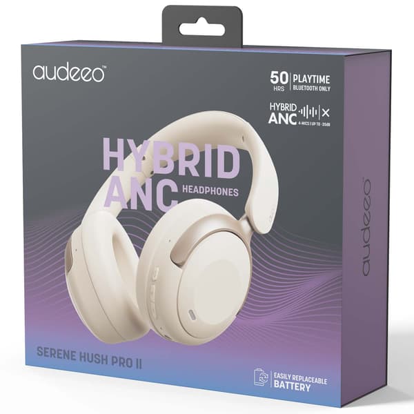 Audeeo Serene Hush Pro II Hybrid ANC Over-Ear Hörlurar, Bluetooth 6.0