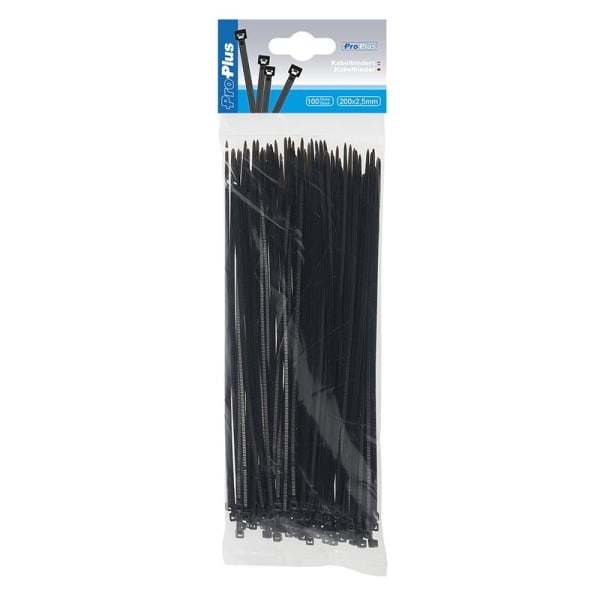 Nippusiteet 200x2,5mm 100 kpl musta