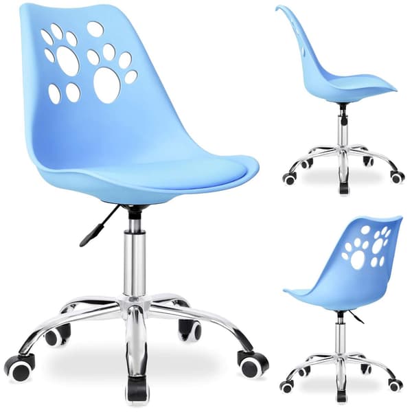 Børne blå drejestol, ergonomisk, justerbar