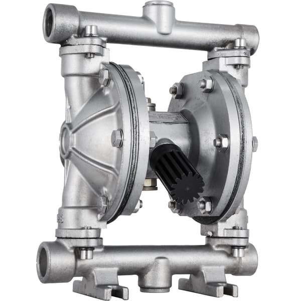 Luftdriven dubbelmembranpump, rostfritt stål, PTFE, 3 GPM