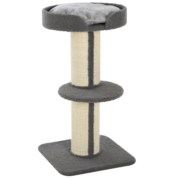 Raapimistolpat kissoille, kantavuus 30kg, raapimistolppa alustalla, talli, sisal, harmaa