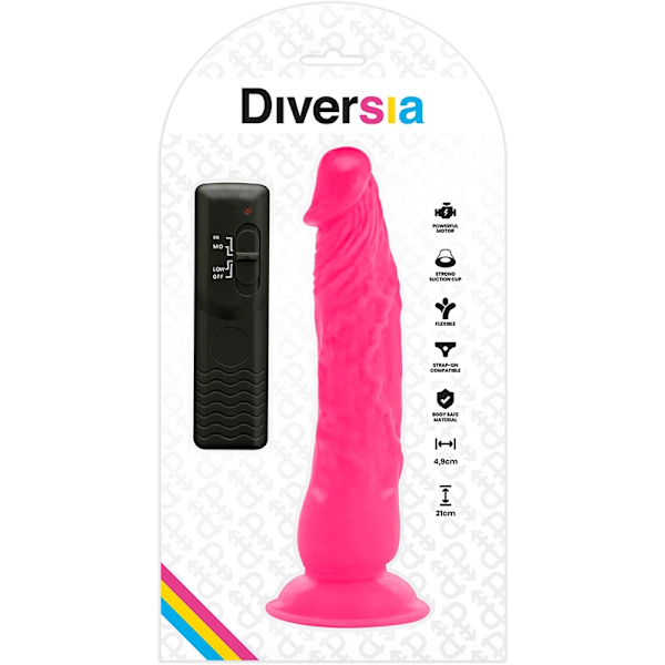 Diversia - Flexibel Vibrerande Dildo Rosa 21 Cm -O- 4,9 Cm