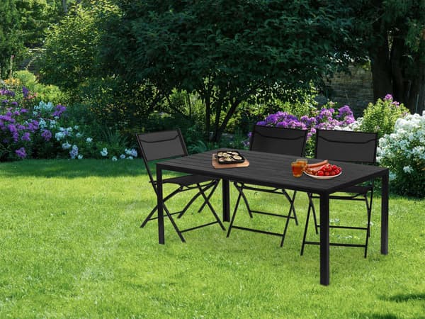 Catering havebord 156 x 78 cm Sort