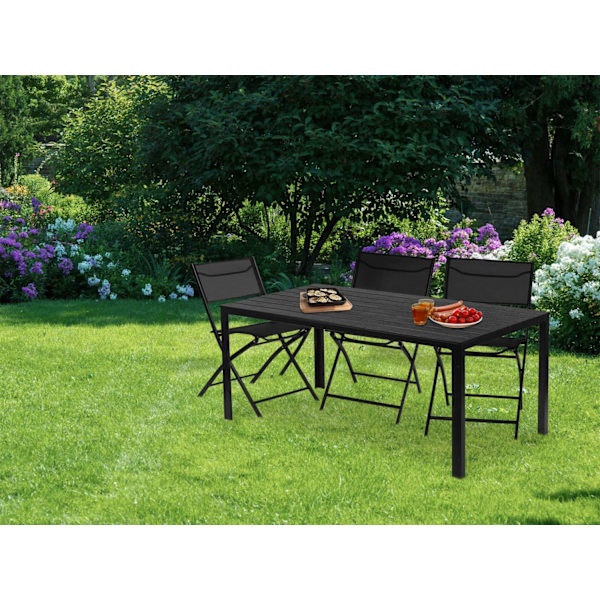 Catering puutarhapöytä 156 x 78 cm Musta