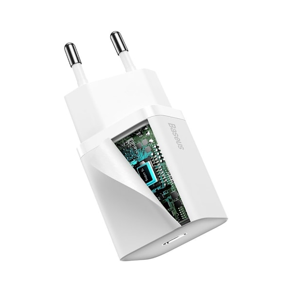 Pikalaturi Iphone Super Si 1C 20W Power Delivery + USB-C - Lightning-kaapeli 1m valkoinen