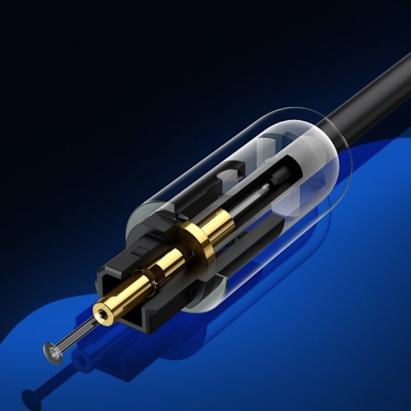 Kabel optisk lydkabel digital optisk fiber Toslink SPDIF 1,5m grå