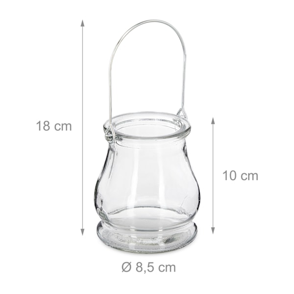 Lykta transparent set om 12