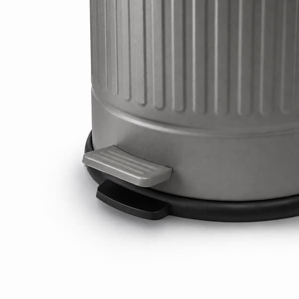 Grå retro pedalbin, 20 liter, mjukstängande, kök/kontor