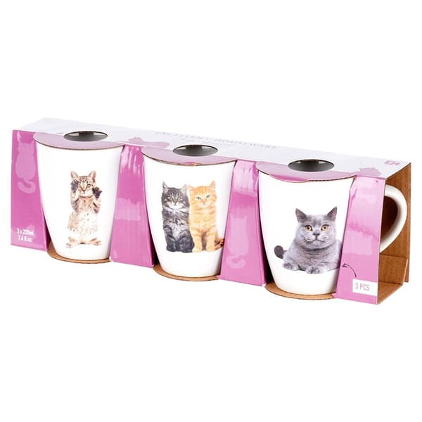 Keramiska muggar katter 220 ml 3 st.