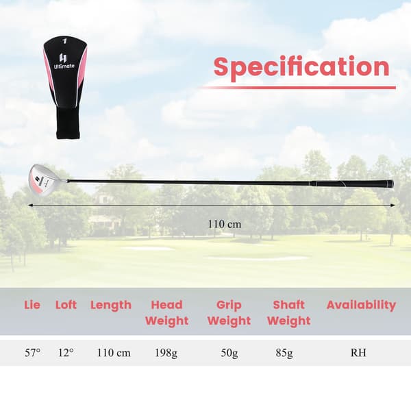 Dame 12" 460cc golfdriver, grafitskaft, hovedbetræk
