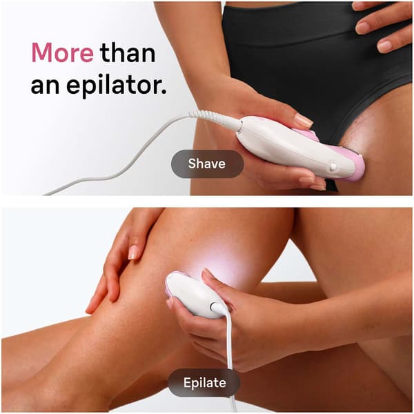 Epilator med ledning til langvarig glat hud, lyserød