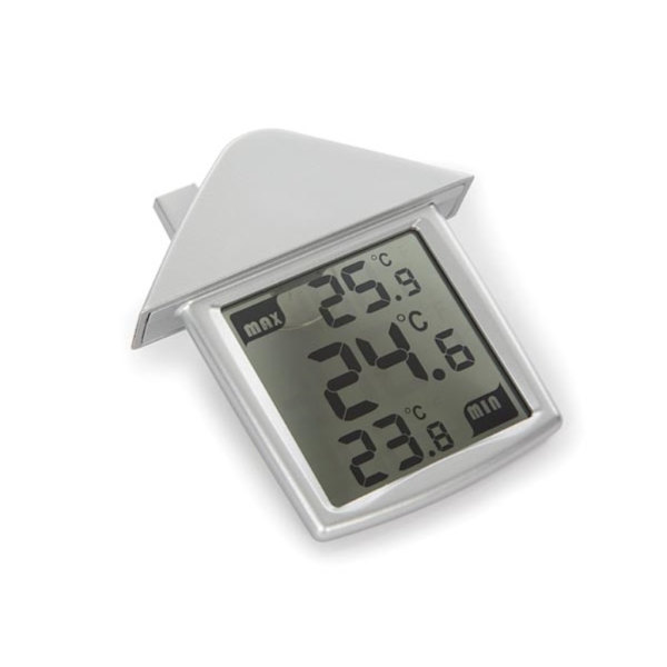Gennemsigtigt vindues termometer med min/max temperaturer