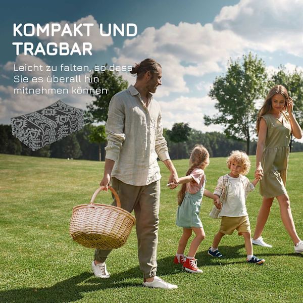 Udendørs Tæppe Vandtæt Plastik Tæppe Balkon Tæppe Med Dobbeltsidet Design Terrasse Sort+Grå 182X274Cm
