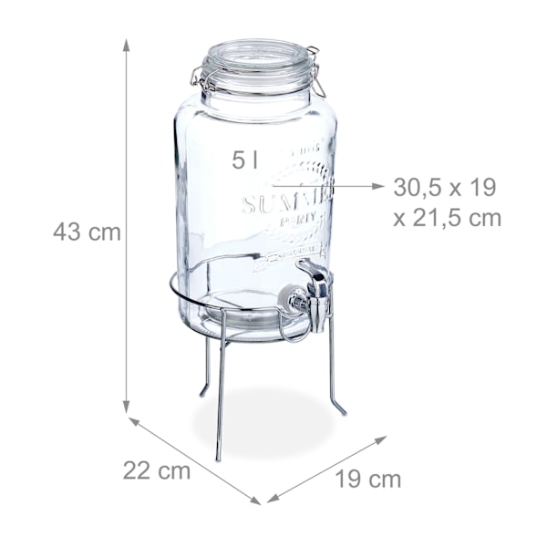 5 L drikkevareautomat med stativ