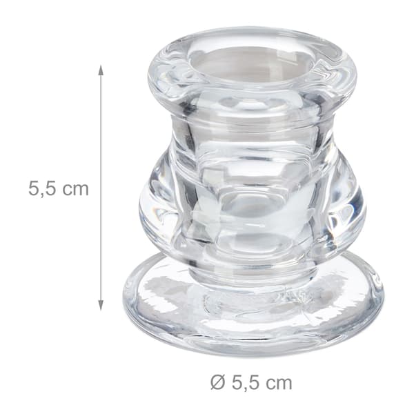 Lysestage i glas med 6 stk
