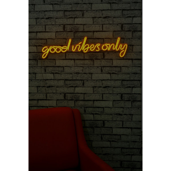 Dekorativ plast LED-belysning Good Vibes Only - Gul
