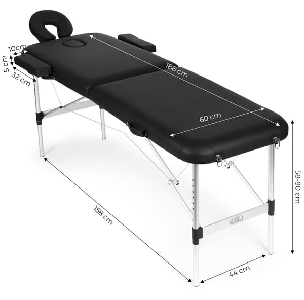 Aluminium 2-delt foldbart massagebord med taske