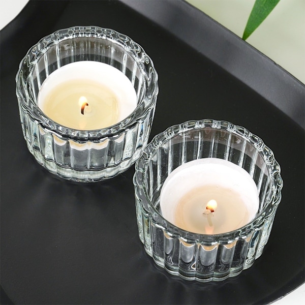 Fyrfadsstage i glas 5,7 cm 2 stk.