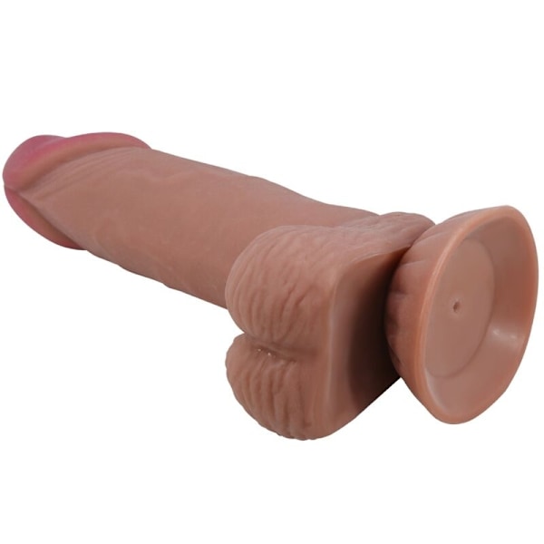 Pretty Love - Sliding Skin Series Realistisk dildo med glidande brun hudsugkopp 19,4 Cm