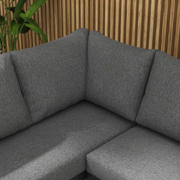 5-delt havemøbelsæt med hjørnesofa og dobbeltsofa, sofabord, altanmøbelsæt med sædehynde, haveloungesæt, grå