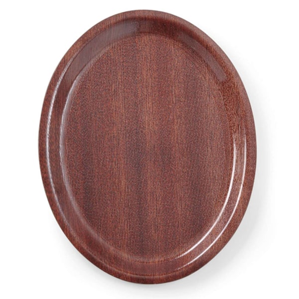 Skridsikker tjenerbakke i træ - oval 29x21cm