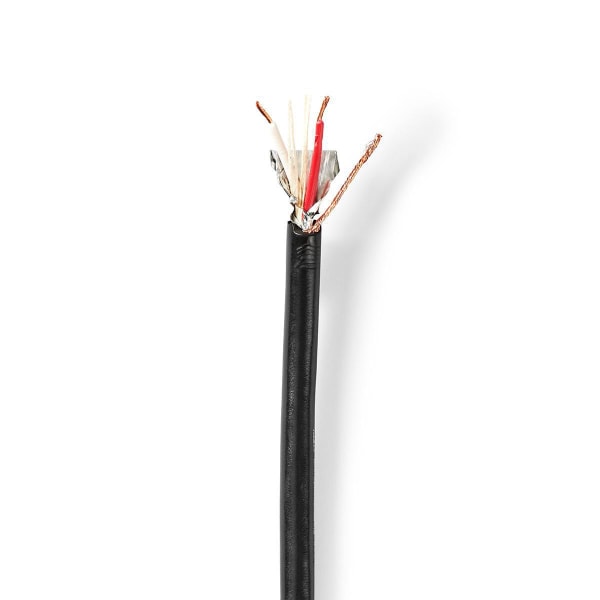 Mikrofonikaapeli | 2 x 0.35 mm² | Kupari | 100.0 m | Pyöreä | PVC | Musta | Kela