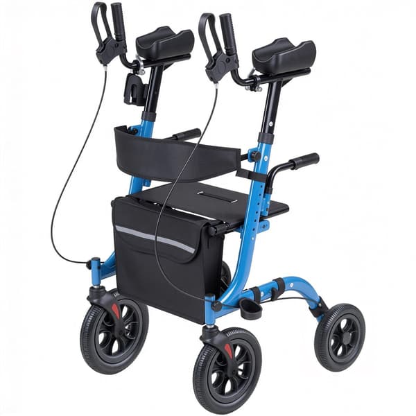 Rollator med sæde, foldbar aluminium, 136 kg