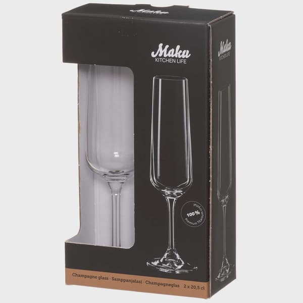 Champagneglas, 20,5 cl, 2-pack, slitstarkt glas
