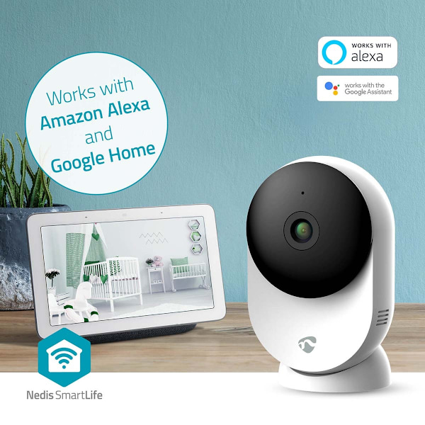 SmartLife inomhuskamera | Wi-Fi | 3MP Full HD 1296p | Cloud Storage (tillval) / microSD (ingår ej) / Onvif | Med rörelsesensor | Nattseende | Vit