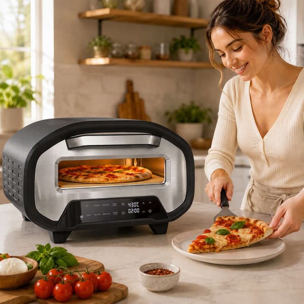 30 cm elektrisk pizzaugn, 8 program, 430°C, keramisk sten