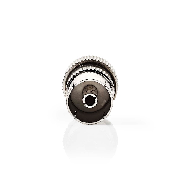 IEC (coax) | Rak | Hona | Nickelplaterad | 75 Ohm | Skruva | Kabel input diameter: 7.0 mm | Metall | Silver | 2 st. | Låda