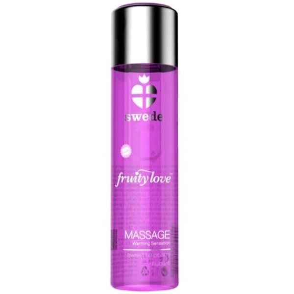Swede - Fruity Love Warming Effect Hierontaöljy Vaaleanpunainen Vadelma ja Raparperi 60 ml
