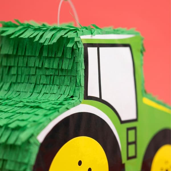 Traktor Piñata Sæt med Pind & Maske – Grøn