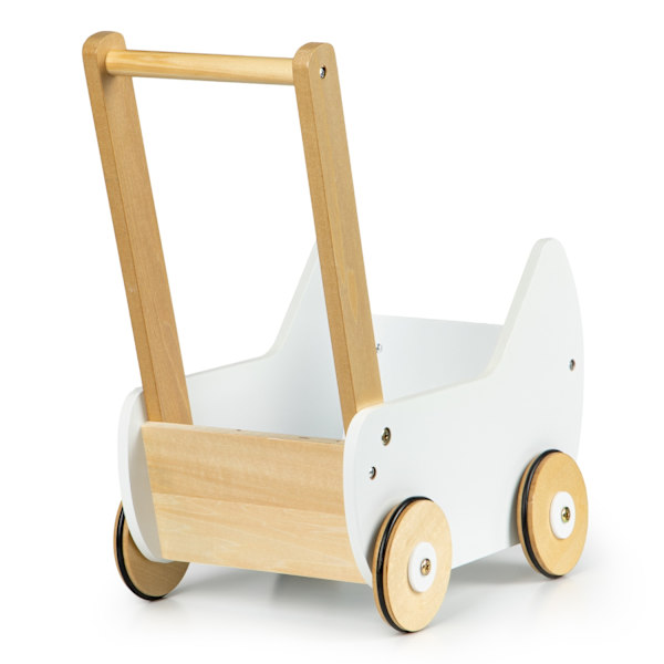 Docka barnvagn rullator i trä ECOTOYS