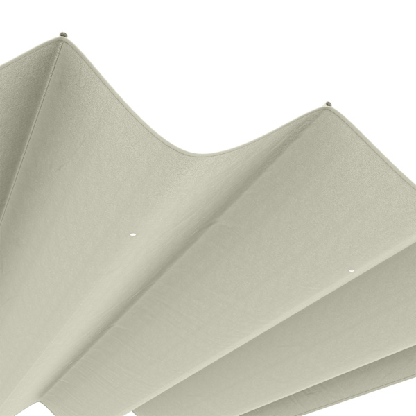 Ersättningstak för 2,85 x 2 m pergola, vattenavvisande infällbart vågtak med regndräneringshål, UV-skydd 30+, vintertätt skuggskydd för trädgård, balk