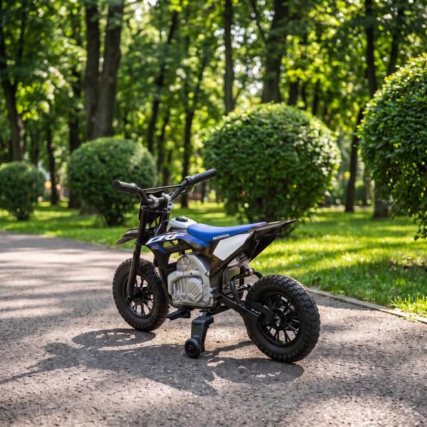 Elektrisk børnemotorcykel, 12V, sort og blå, 3-6 km/t