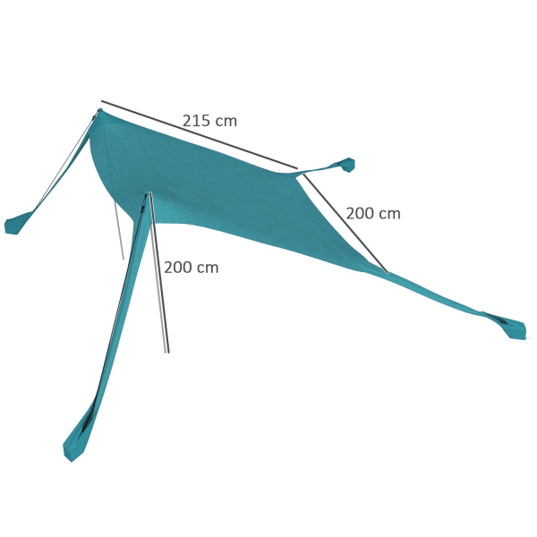 Soltak Vattentät Markis 2,15X2X2M Med Uv-Skydd, Stålstänger & Bä