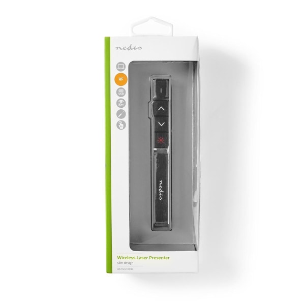 Præsentør | Laser pointer rækkevidde op til: 100 m | Trådløs rækkevidde op til: 30 m | Sort